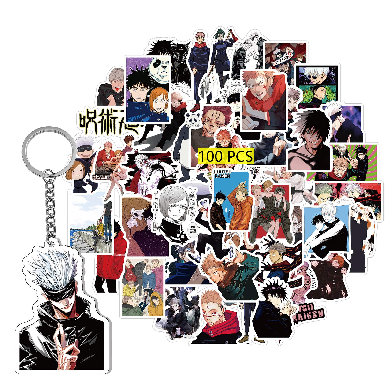 Amazon.com: Kilmila Jujutsu Anime Kaisen Stickers (100Pcs with Handsome  Gojo Satoru Keychain)Gifts Merch Jujutsu Anime Kaisen Sticker Anime Party  Supplies for Laptop Water Bottle Skateboard Graffiti : Toys & Games