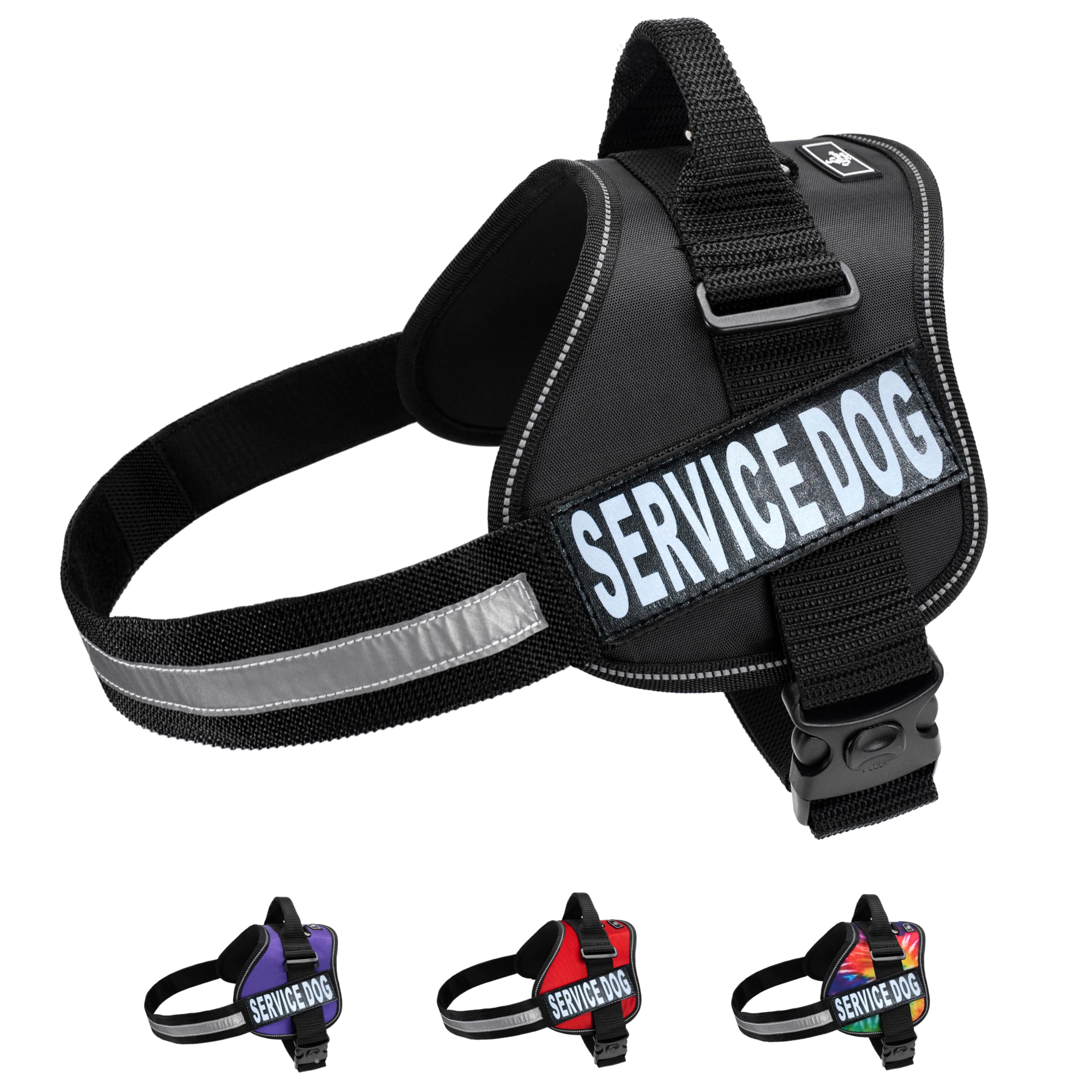 Doggie Stylz Service Dog Harness - Durable & Reflective, Adjustable for Dogs XXS to Large Sizes - Comfortable Working Dog Vest