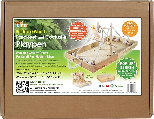 Miniatura 10 de PENN-PLAX Bird Life - Corralito plegable, perfecto para periquitos, tortolitos, cacatúas y conures, gran solución de almacenamiento, tamaño extra