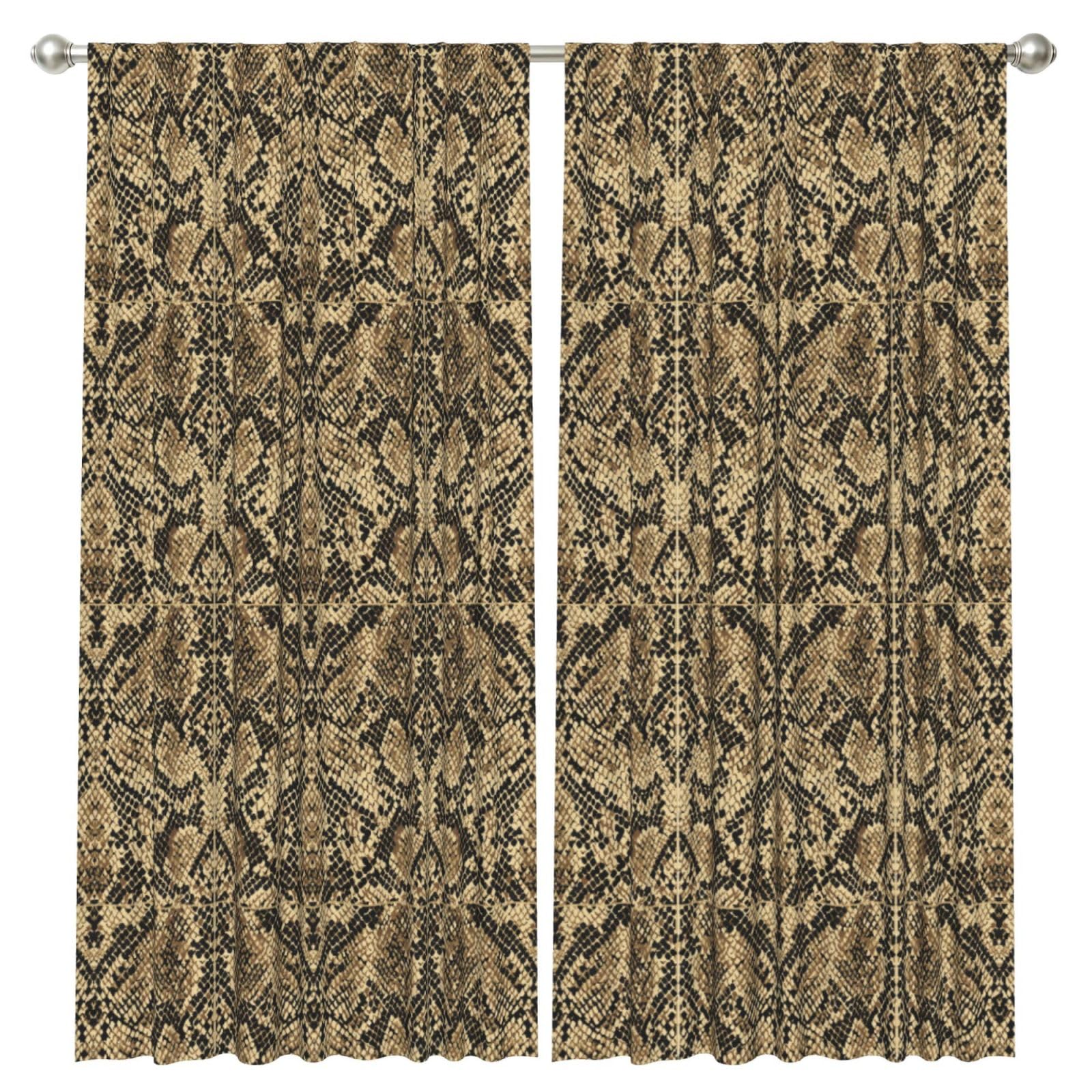 InOmak Animal Snake Skin Art, 2 Panels Window Curtains 52 x 84 Inch Blackout Curtains for Living Room Bedroom