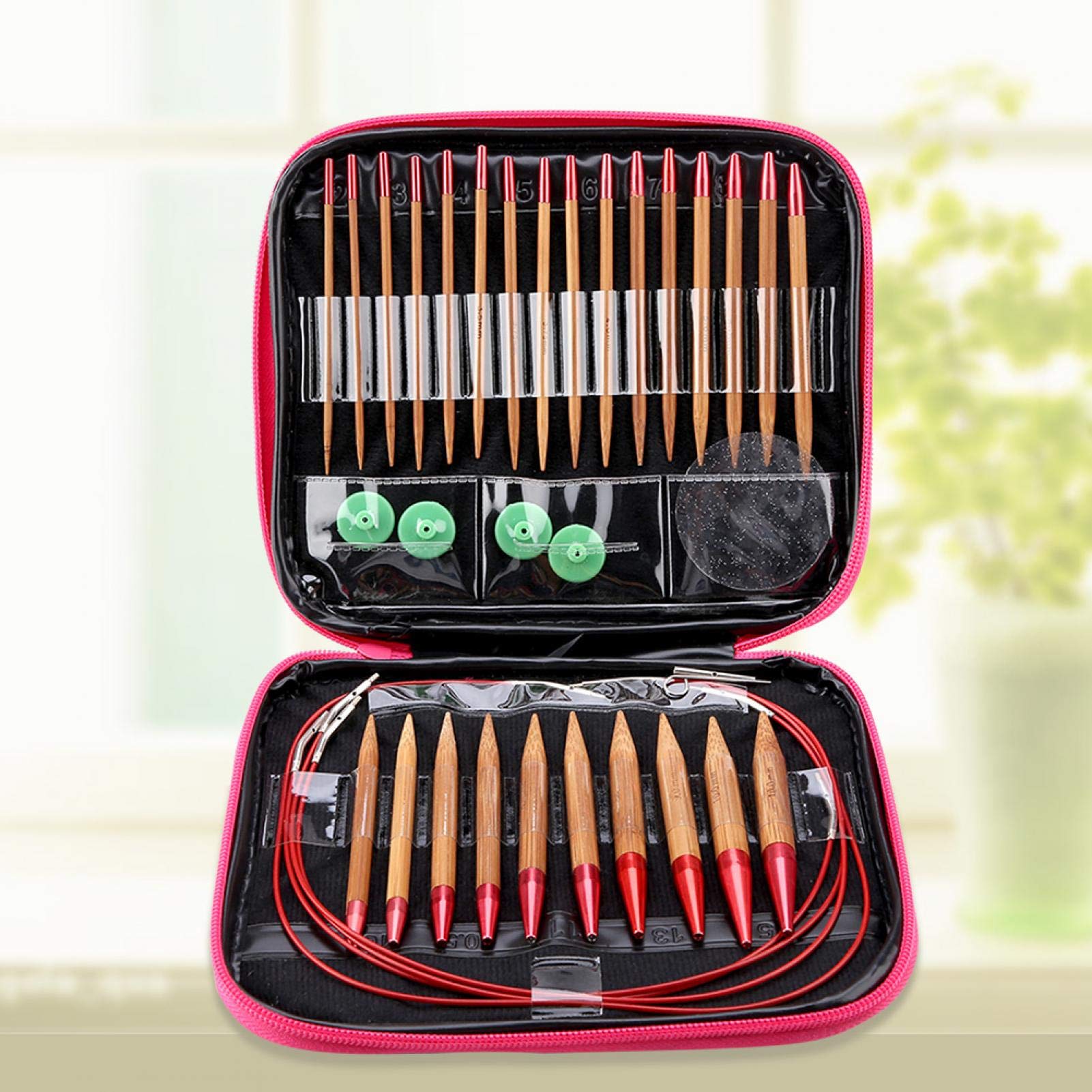 13pcs, Rundstricknadeln Set, Austauschbare Häkelnadeln für Häkelgarn Strickzubehör Kit für Anfänger Geschenk