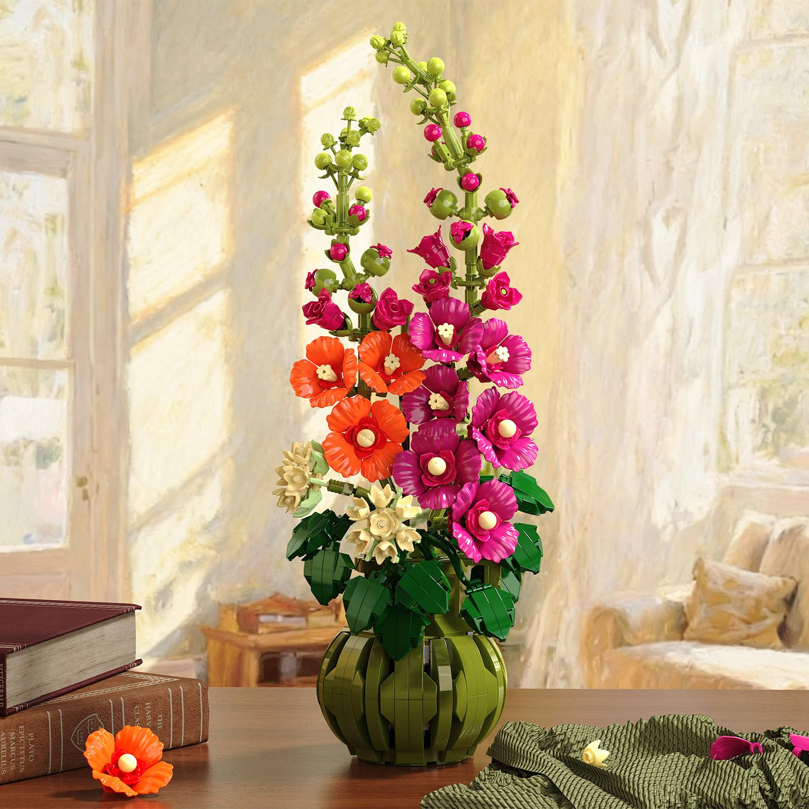 CUBIMANA Botanicals Les Fleurs de Alcea Rosea - Set de Plante Artificielle
