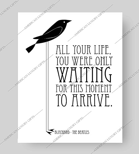 Miniatura 6 de AMERICAN LUXURY GIFTS Blackbird Song Lyric Wall Art – Vintage Classic Rock Poster for Home, Bedroom, Studio, or Man Cave – Retro Inspirational