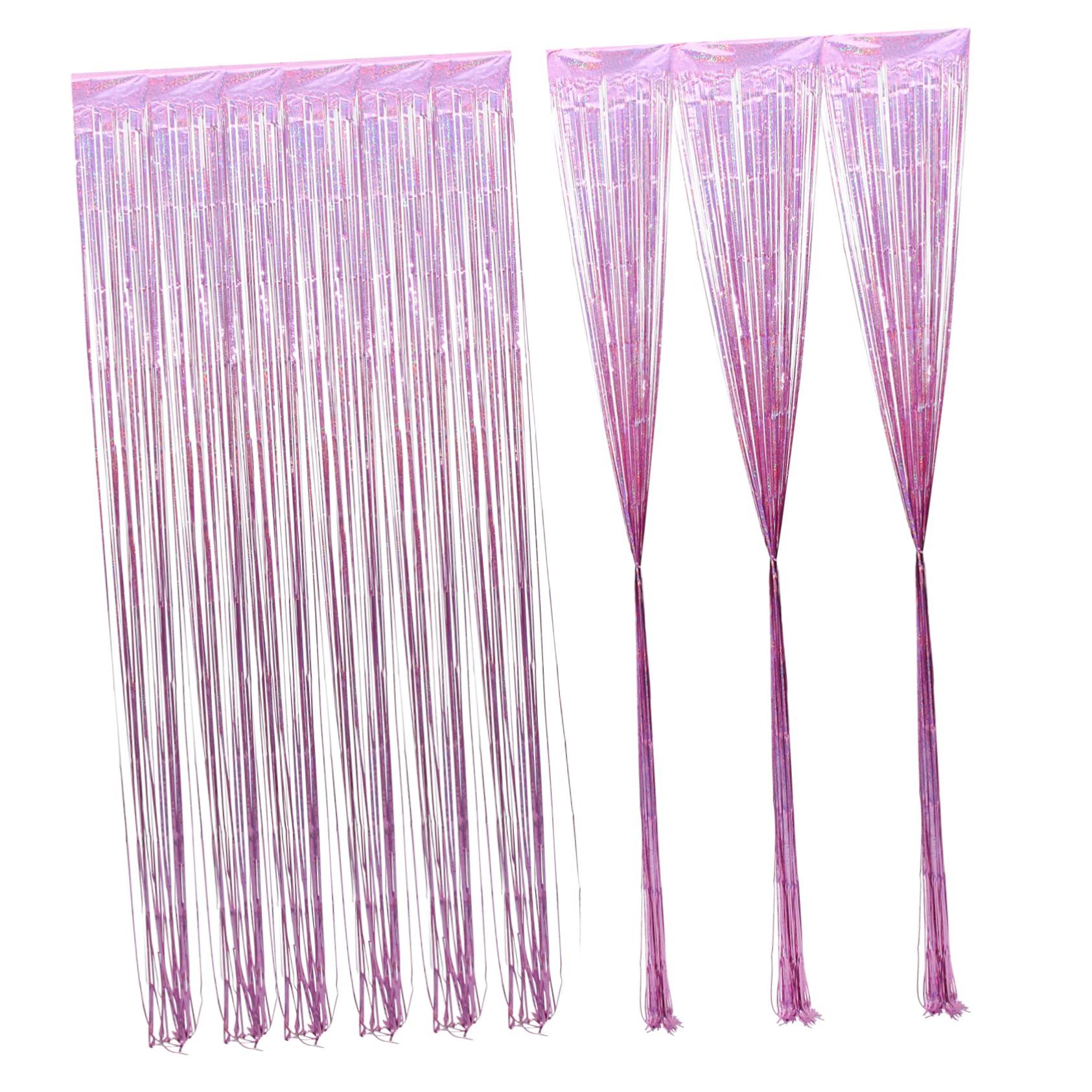 DOITOOL 2pcs Tinsel Door Curtain Wedding and Birthday Decorations Fringe Backdrop Streamer for Disco Party