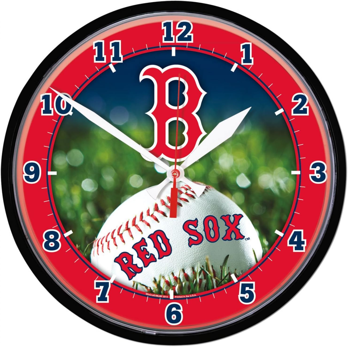 Wincraft MLB 2934114 Boston Red Sox Round Wall Clock, 12.75"