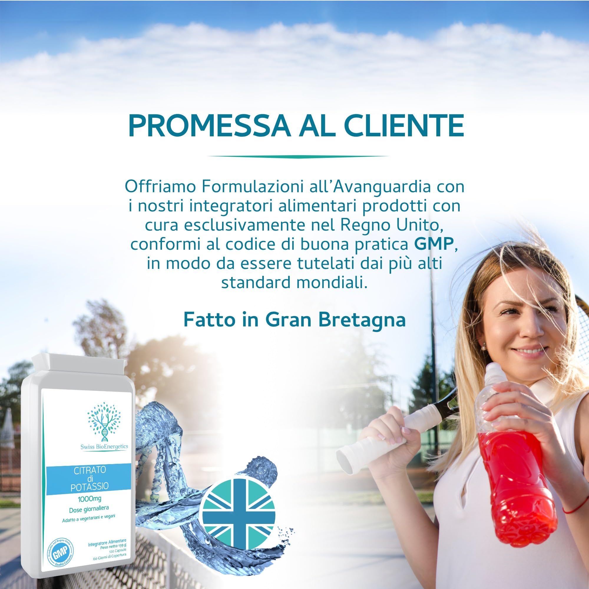 Citrato di potassio 1000 mg al giorno - 120 capsule vegane - Supporto elettrolitico ad alta resistenza con una biodisponibilità e un assorbimento eccellenti - Ottimo per la chetogenesi e il digiuno