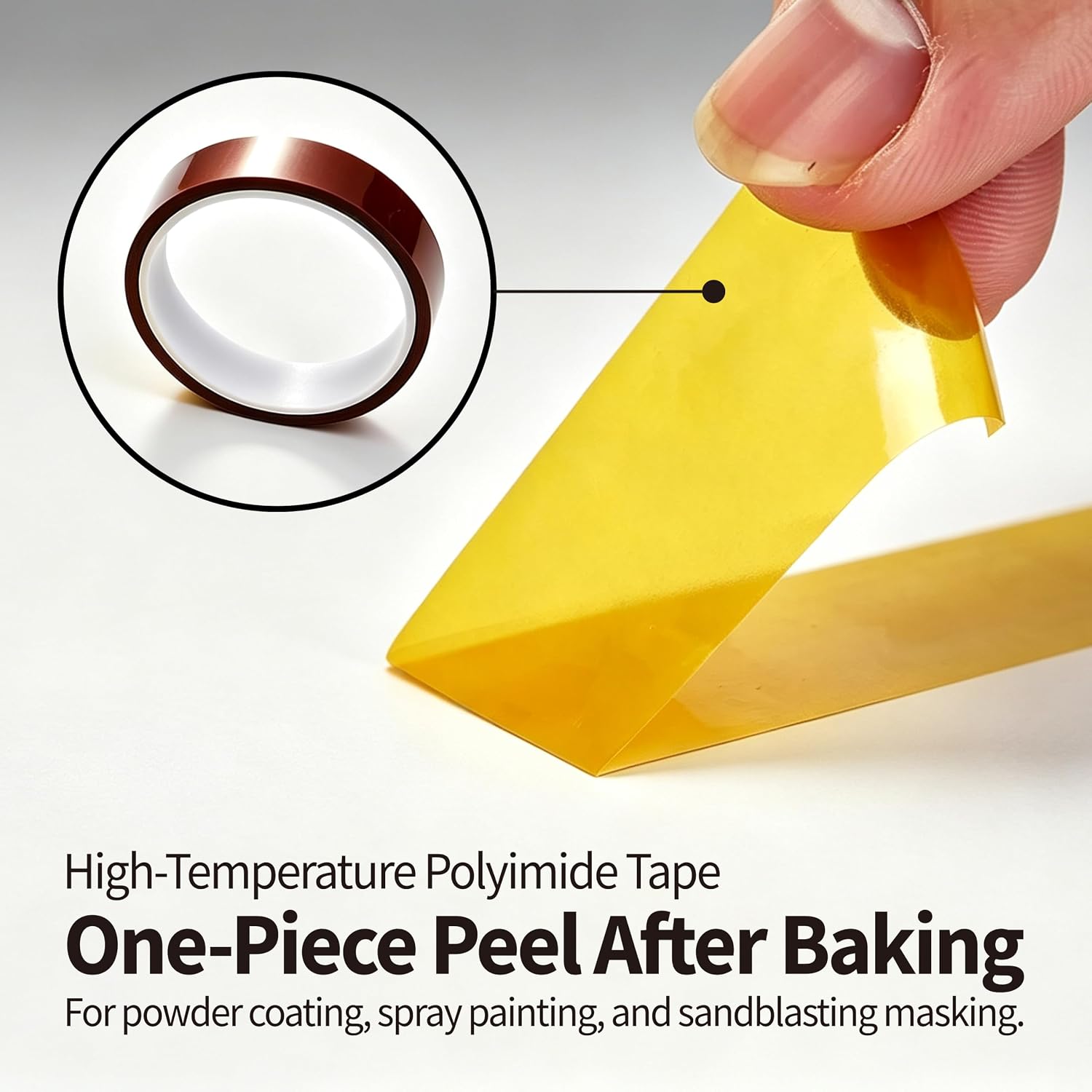 High-Temp Polyimide Tape 3/8" x33Yd, 4Pack, Heat Resistant Tape