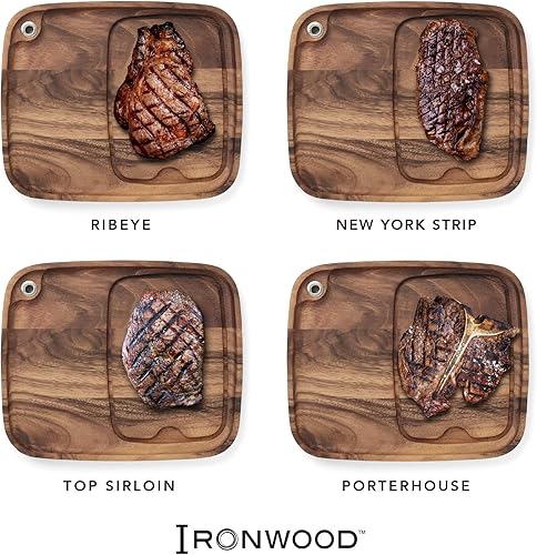 Miniatura 8 de Ironwood Gourmet Fort Worth - Plato de carne con canal de jugo madera de acacia