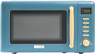 Haden Dorchester 0.7 Cubic Foot Compact Countertop Microwave Oven, 700 Watt Small Microwave with 5 Power Levels & Express Functions, Stone Blue