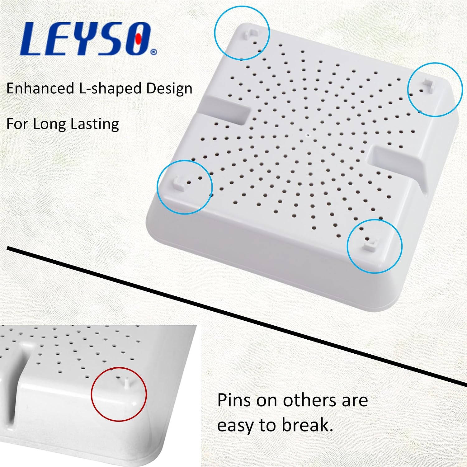 Leyso 4 Pcs FS-PB ABS Plastic Floor Sink Drain Strainer Drop-in Sink Drain Basket Drain Cover, with Key Rings, Catch Food Particles for Restaurants/Bar/Buffet, Fits in 8-1/2" Floor Sink Holes