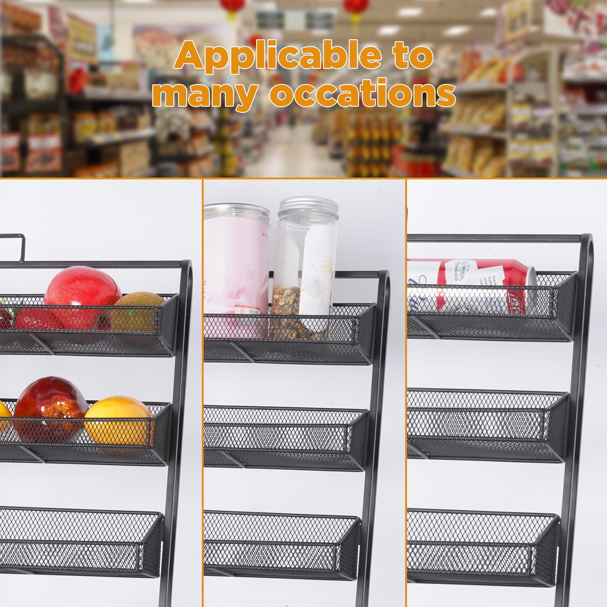 4 Tier Candy Organizer 4 Tier Metal Display Rack - Countertop Snack ...