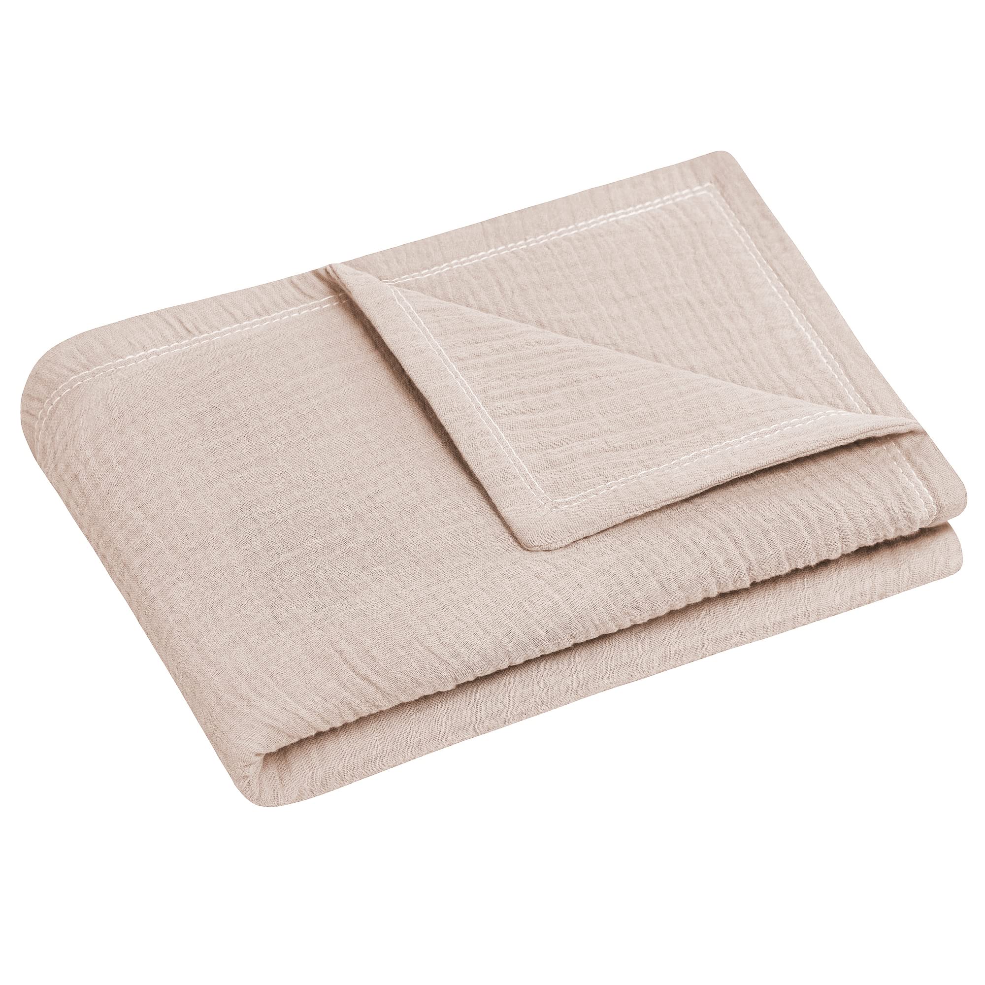 Julius Zöllner Cuddly Blanket Size 70/100 cm Made in Germany 100% Cotton Muslin Oeko-Tex® Standard 100 Sand
