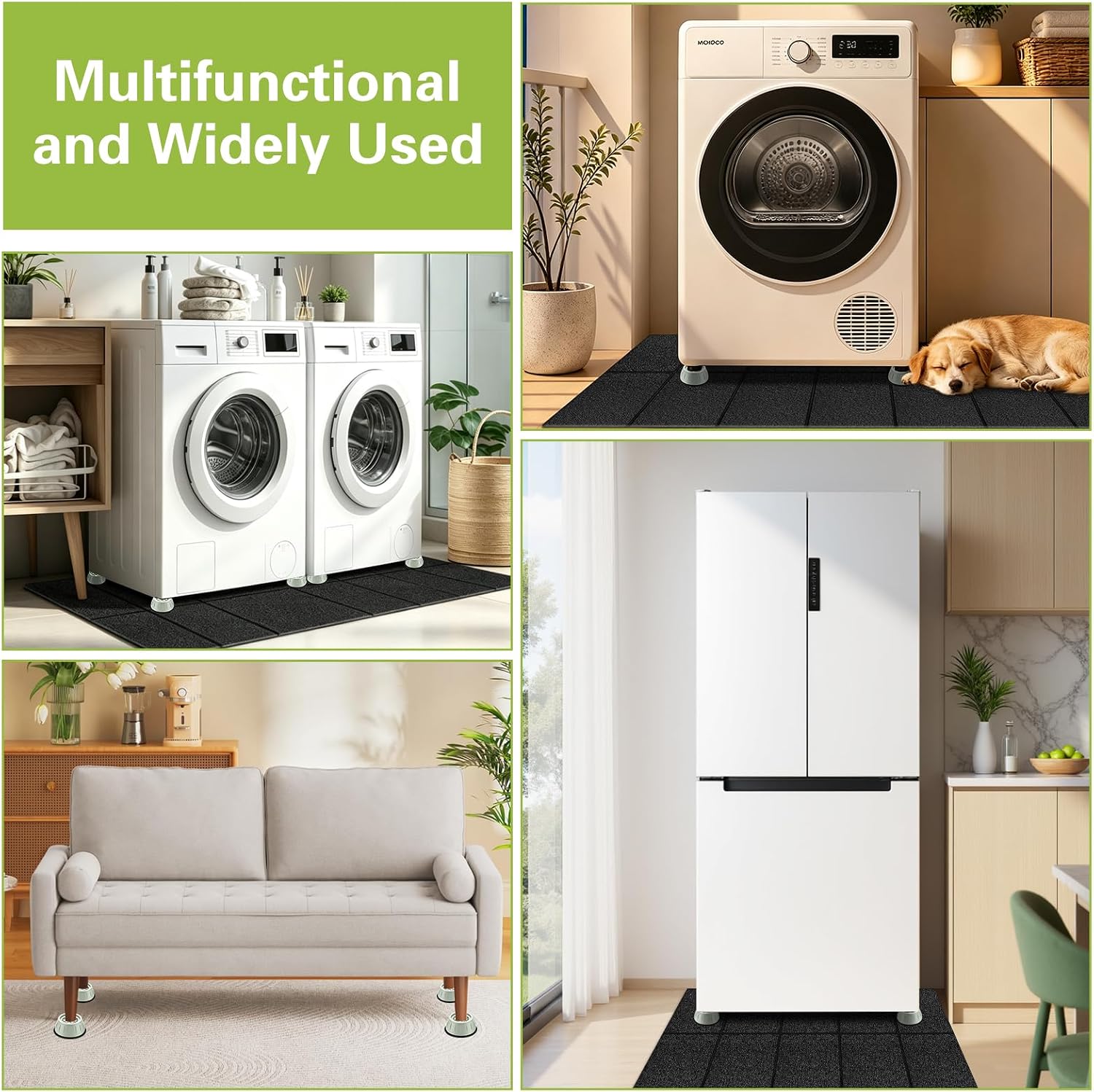 Foldable High-Density Washer Dryer Mat 68x29.5 Anti-Vibration