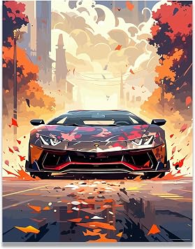 Inspirational Wall Art Co. - Sleek | Lamborghini Aventador Poster - Cool Car Posters for Boys Room - Car Wall Decor - Car Room Decor - Car Posters for Men | 11x14 Inches Unframed