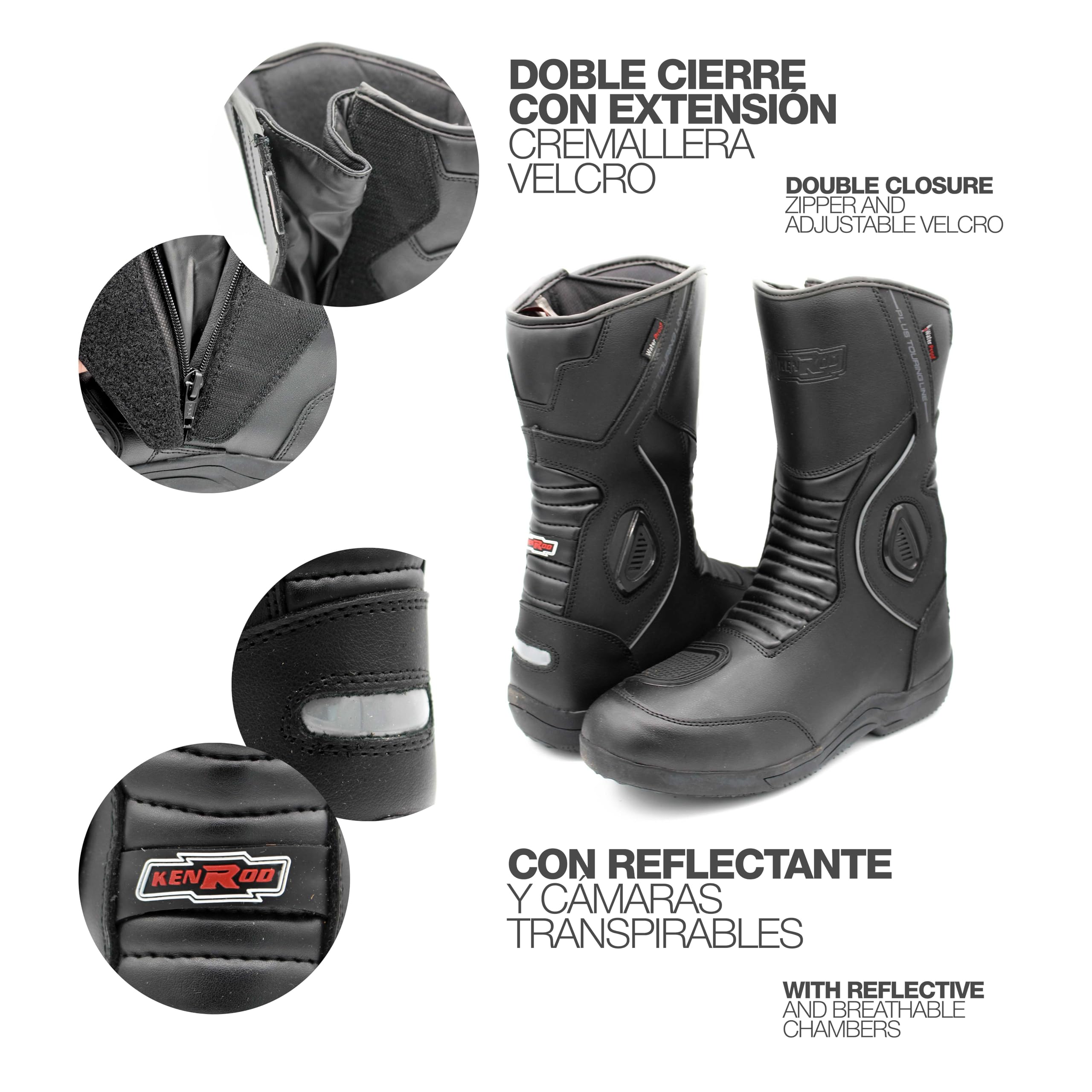 Botas Piel Moto | Botas de Moto para Hombre | Protectores Reforzados Integrados | Protección en los Tobillos | Botas Moteras Motorista