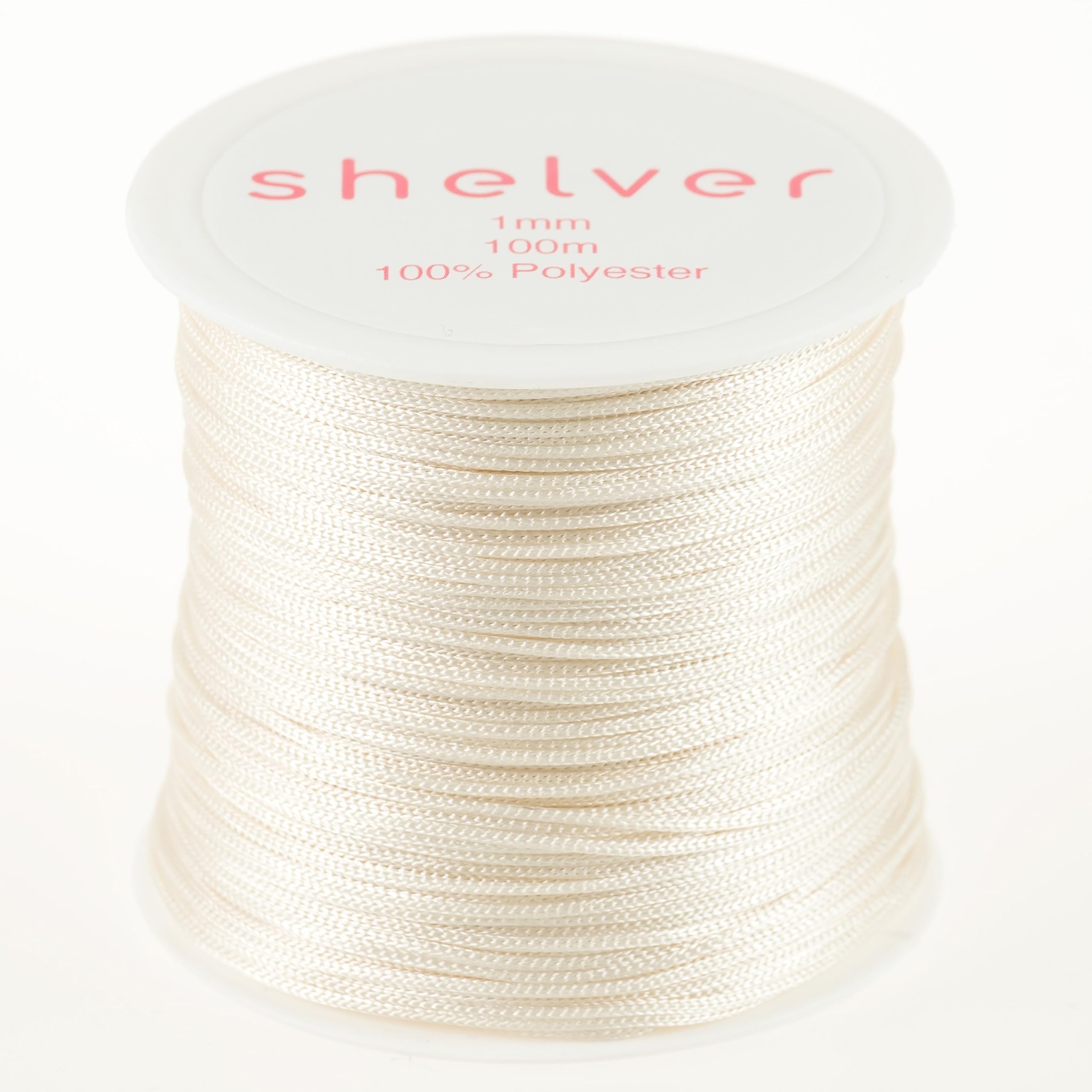 Shelver Multicolor 1Mm String X 100M, Nylon Cord, Available In 26 Colours, Bracelet Making, Other Crafts (Ivory)
