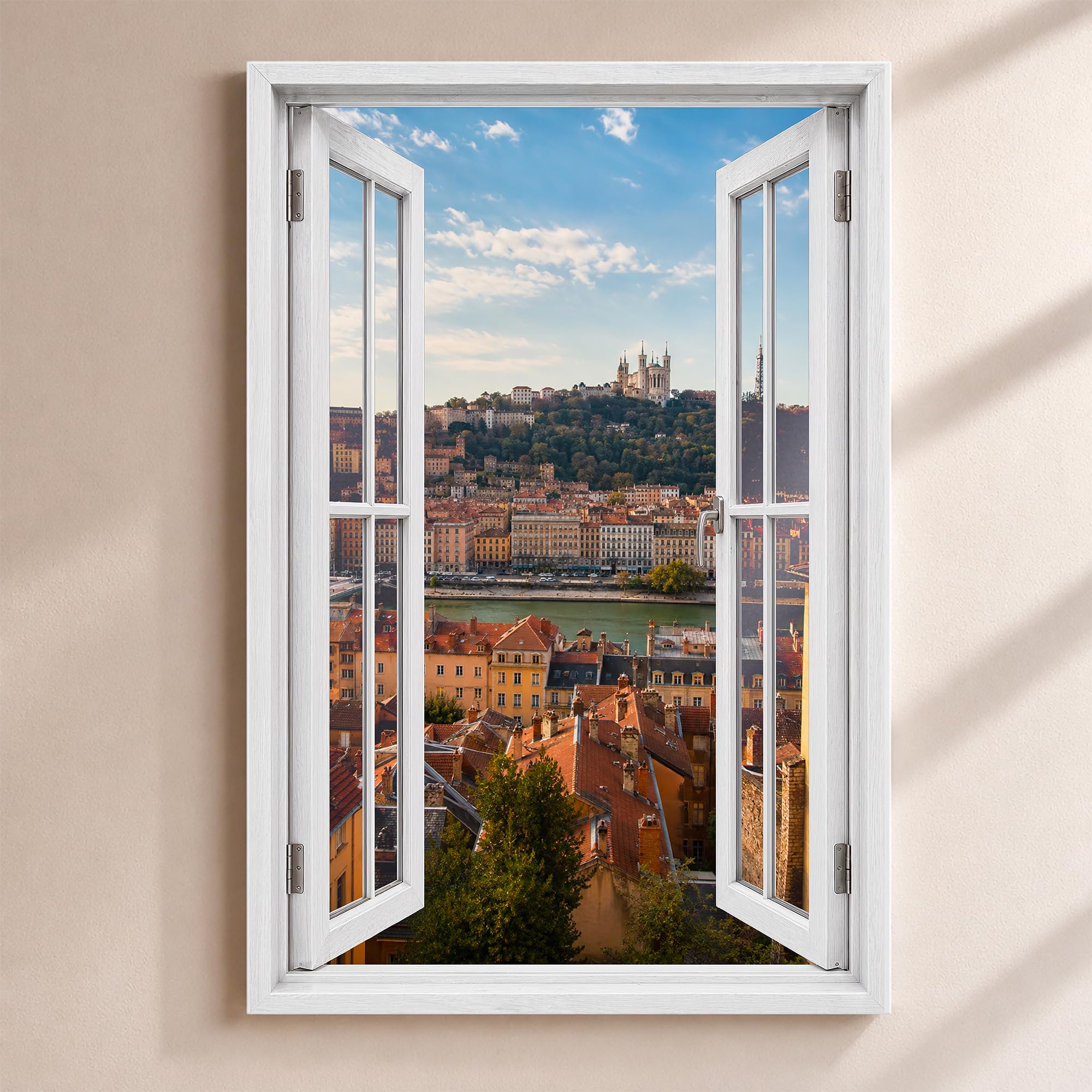 Trompe l'Œil Lyon Window Customisable - Fourvière Saône et Vieux Lyon