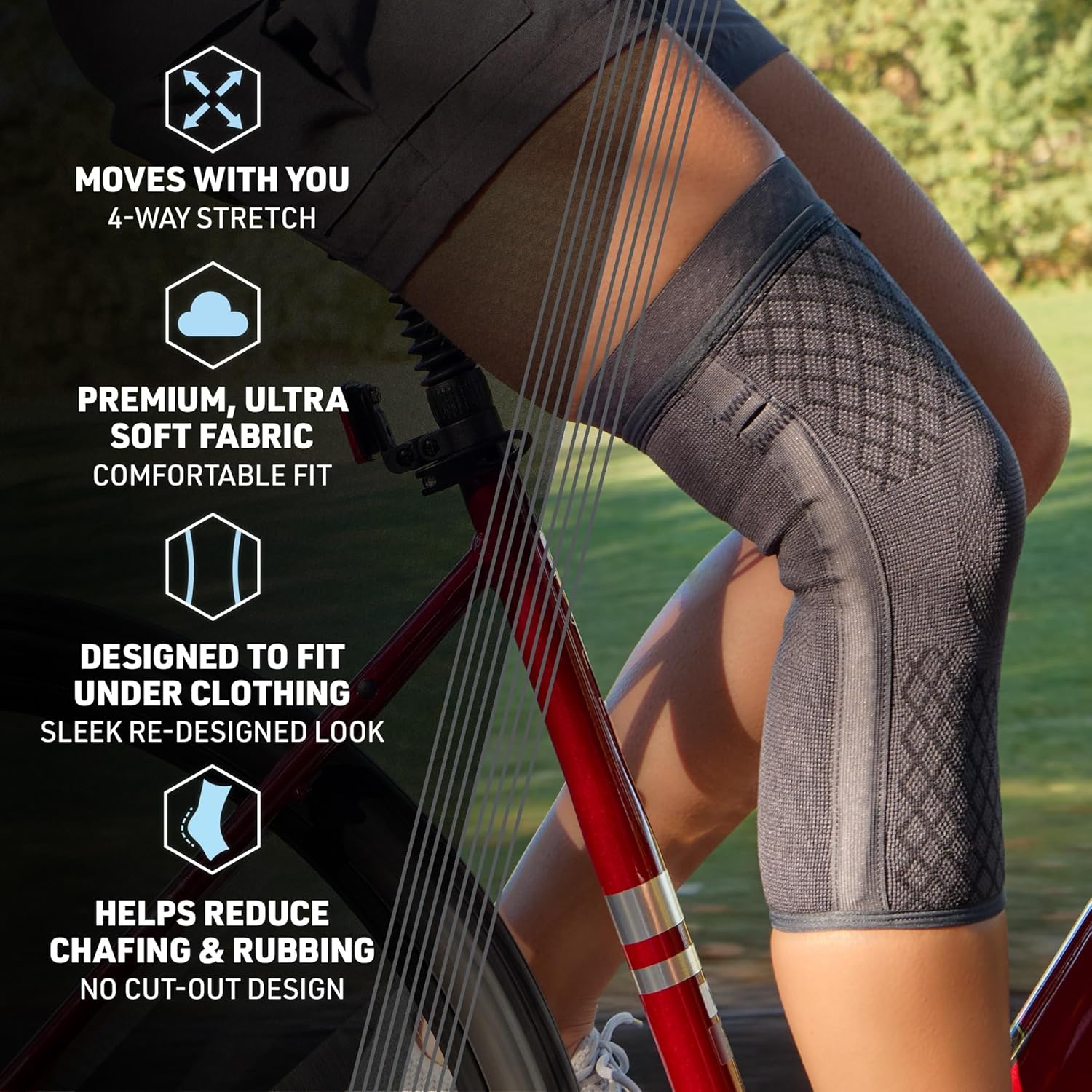 ACE Brand Flex Comfort Compression Knee Sleeve with Stabilizers