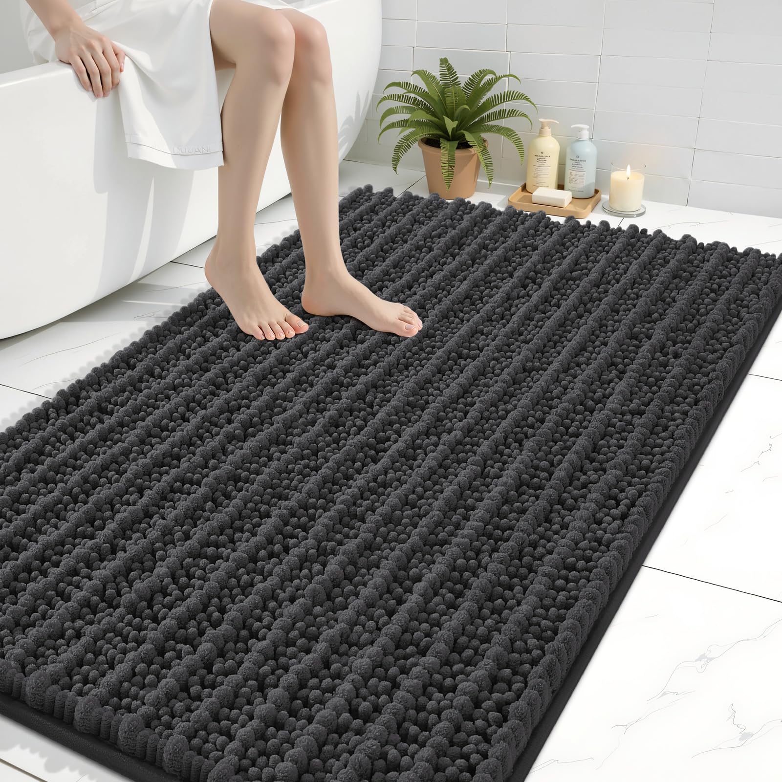 Arotive Bathroom Rugs Mat 44x32, Soft Absorbent Chenille Shaggy Bath Mat