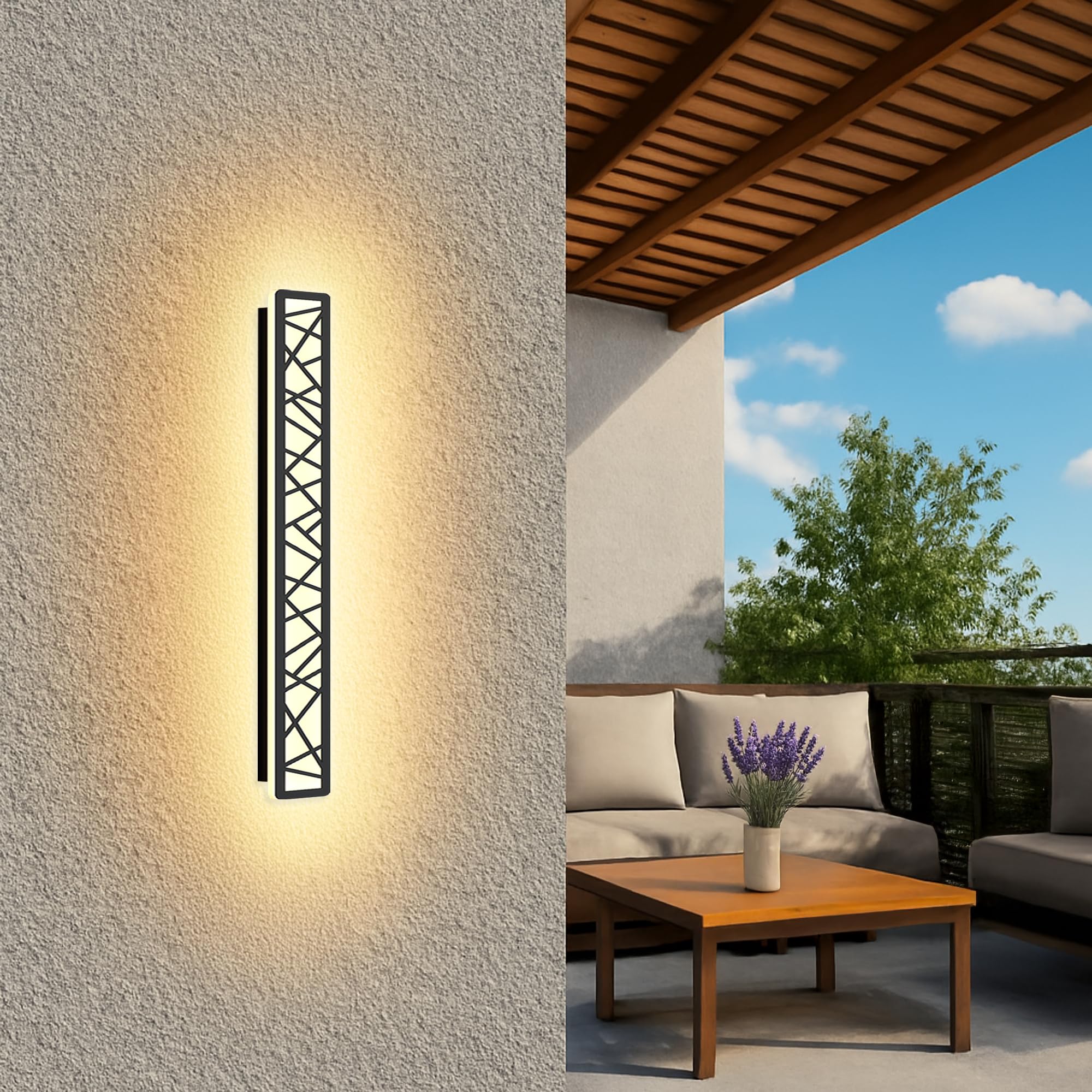 Lampada da parete per esterni a LED, impermeabile, IP65, 14 W, colore: Nero