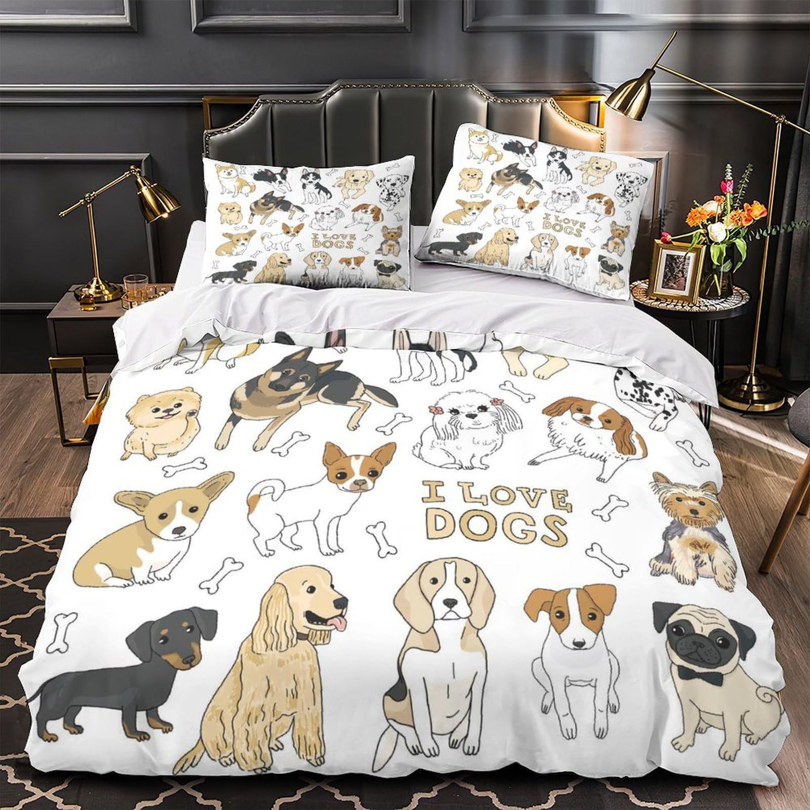 Housse de couette dinosaure anti-acarien parure de lit douce