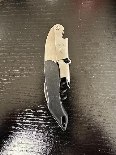 Miniatura 2 de Coutale Sommelier - Sacacorchos prémium para camareros de acero inoxidable negro, abridor de botellas de vino de doble palanca patentado francés