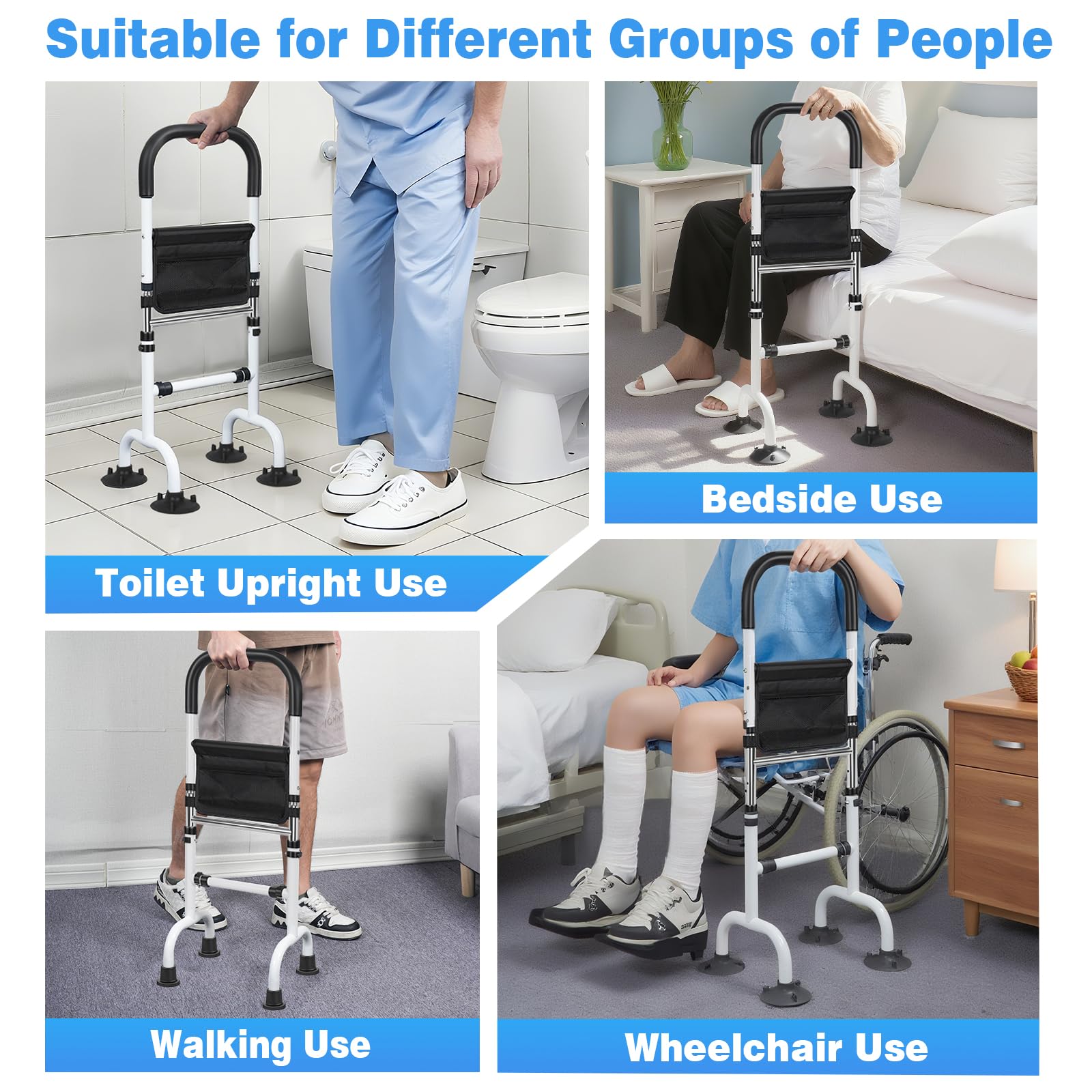 AKOZLIN Supporto per alzarsi per anziani, altezza regolabile, portata 136 kg, supporto per alzarsi e sedersi, adatto per anziani e disabili