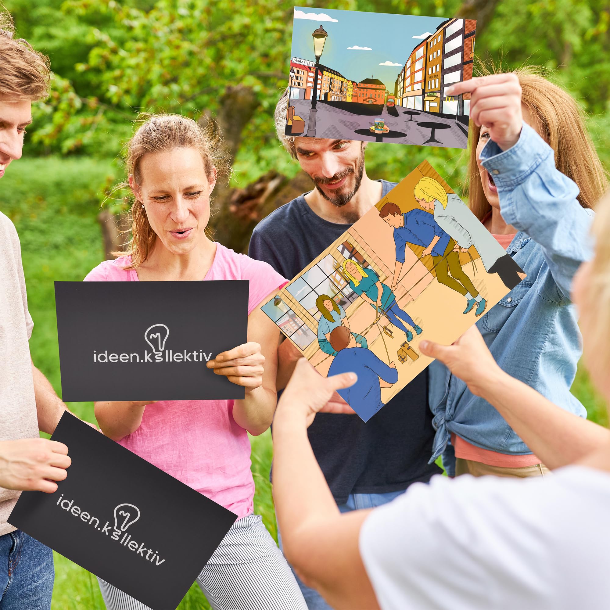 Deep Zoom Challenge - Gioco di team building interattivo per squadre, rafforza la comunicazione, il lavoro di squadra e la risoluzione dei problemi, 15 schede grafiche per un massimo