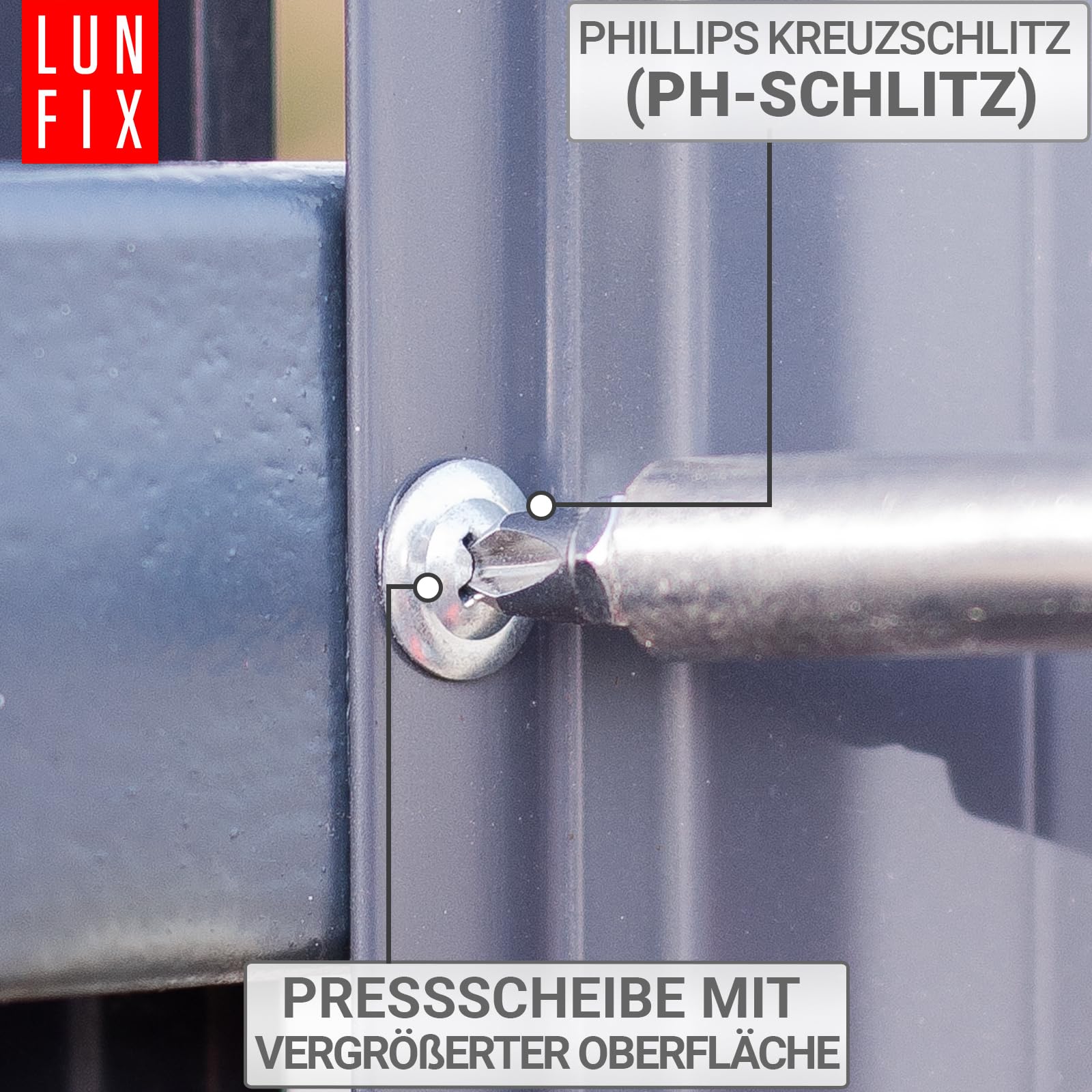 Viti autofilettanti per metallo 4,2x19mm, 1000 pezzi, viti autoperforanti zincate, testa bombata a croce PH, autofilettanti per lamiera in acciaio zincato per fissaggi rapidi e precisi, Lun Fix