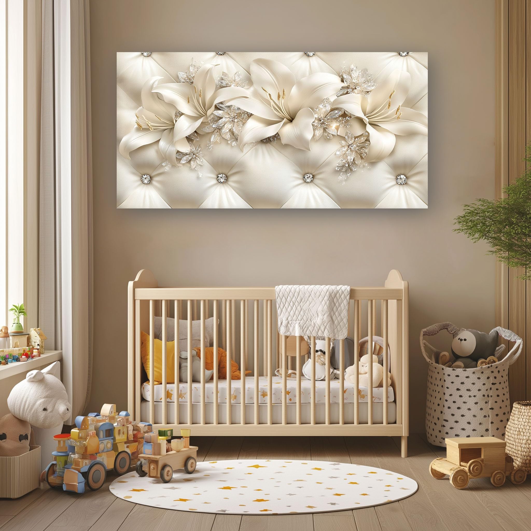 SKOEUI Quadro su Tela Fiore 3D 1 Pezzo Quadro Moderno 80x160 Senza Cornice