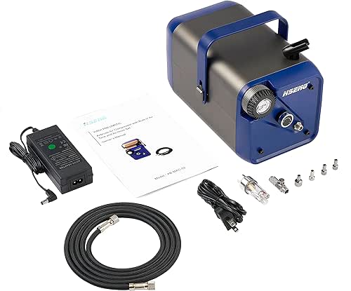 Portable Airbrush Air Compressor with Built-in Tank and Hose Set,