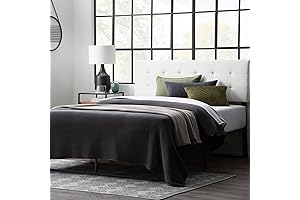 Edenbrook Hawthorne Faux Leather White Headboard Queen Height and Buttonless