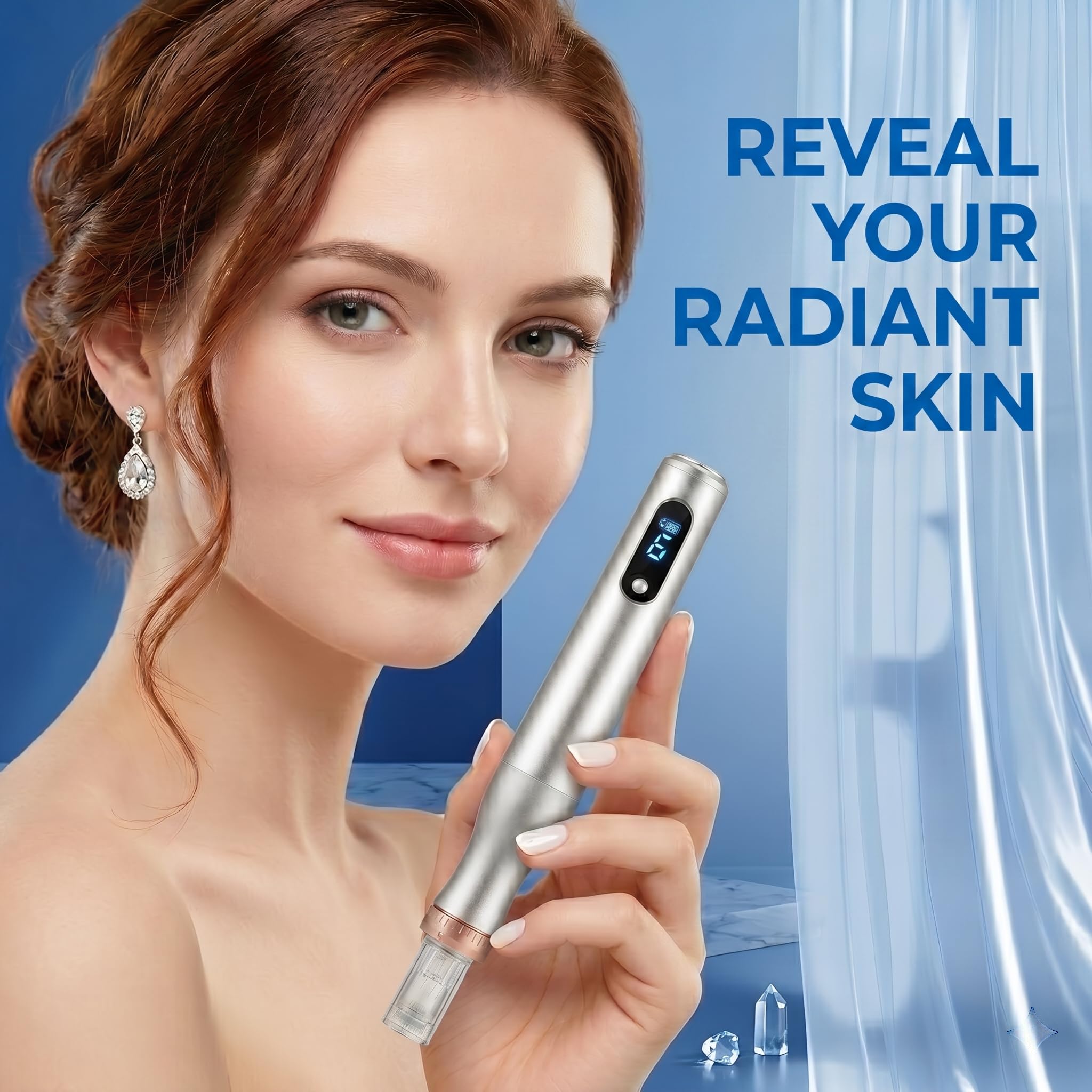 Microneedling Pen for Home Use,Microneeding Derma Roller Pen for Women Men - Micro Needle Roller Pen for Skin Tools