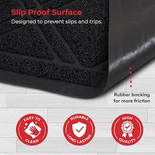 Miniatura 30 de SlipToGrip- Tapete universal de entrada, antideslizante, duradero y lavable- Tapete de bienvenida p/interior/exterior/entrada, malla Duraloop, Verde
