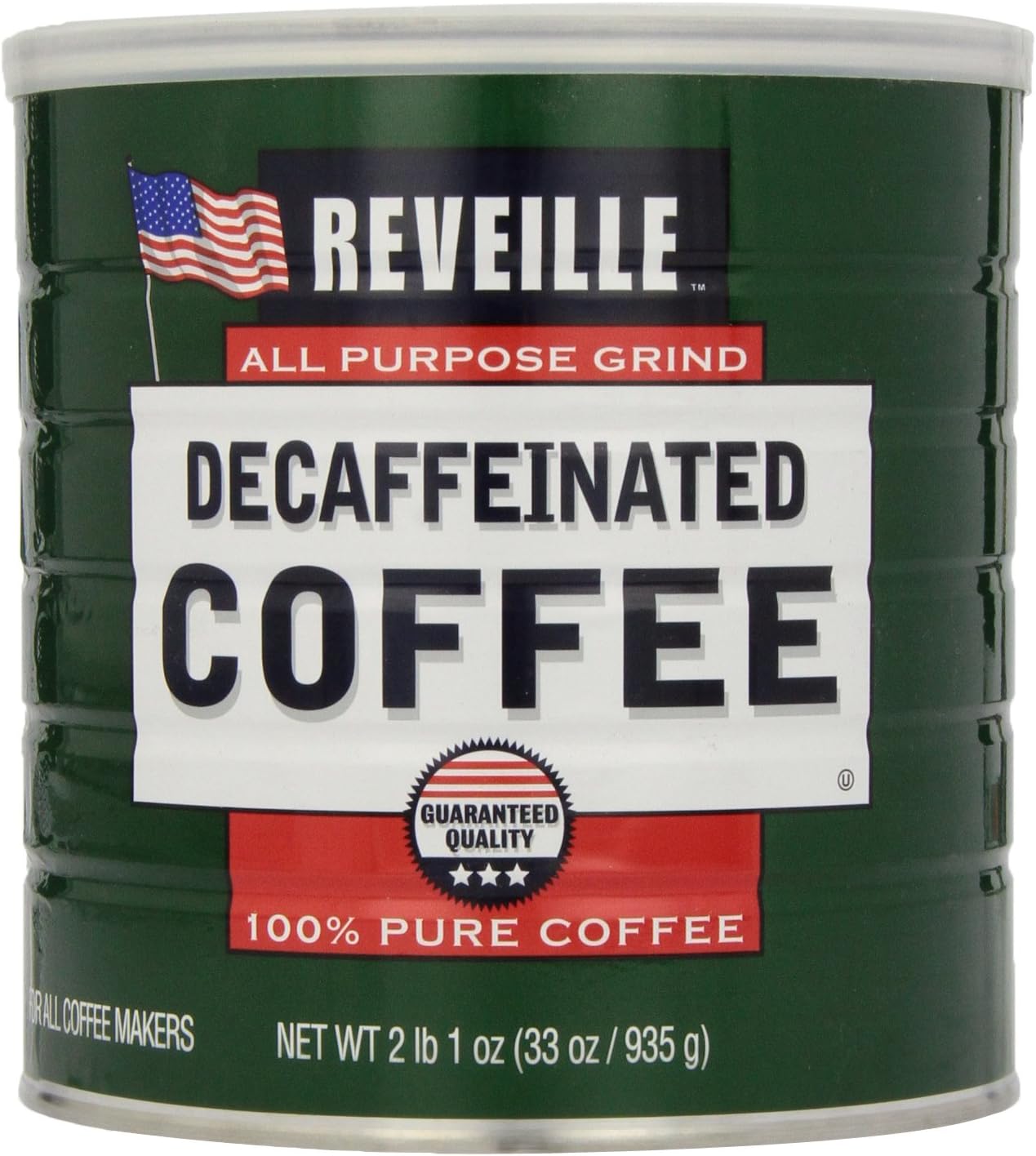 Reveille Coffee, Decaf Ground, 33 Ounce