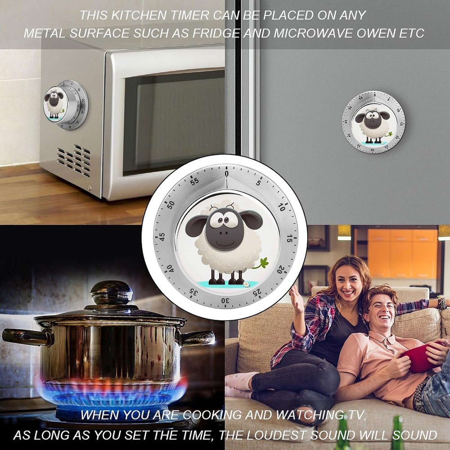 Stainless Steel Mechanical Kitchen Timer, Sturdy Digital Timer image 4