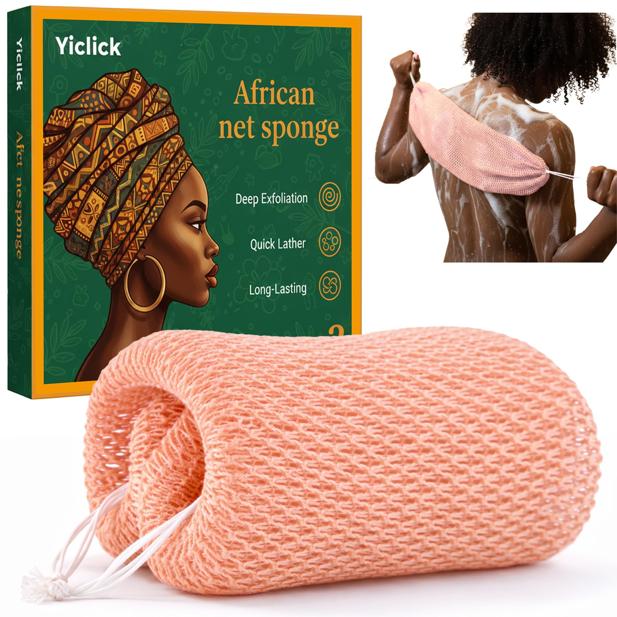 Photo 1 of Yiclick African Net Sponge - Exfoliating Washcloth