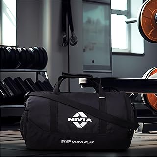 NIVIA Beast Gym Bag-4 Polyester, Unisex Gym Bags, Shoulder Bag for Men & Women with Separate Shoes Compartment, Carry Gym ...