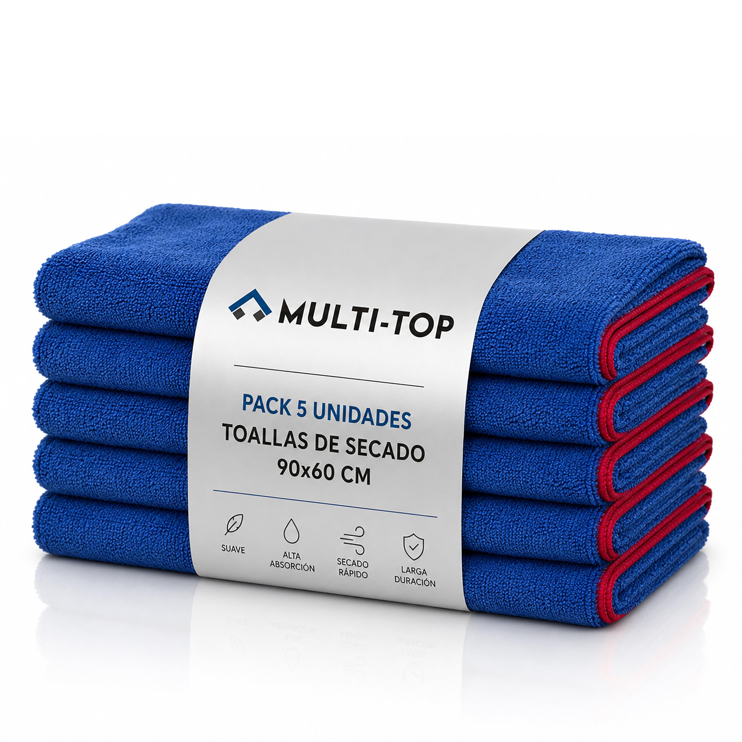 Sisbrill Pack de 5 Toallas de Secado para Coche 90 x 60 cm, Microfibra Ultrasuave y Alta Absorción para Carrocería, Coche y Moto