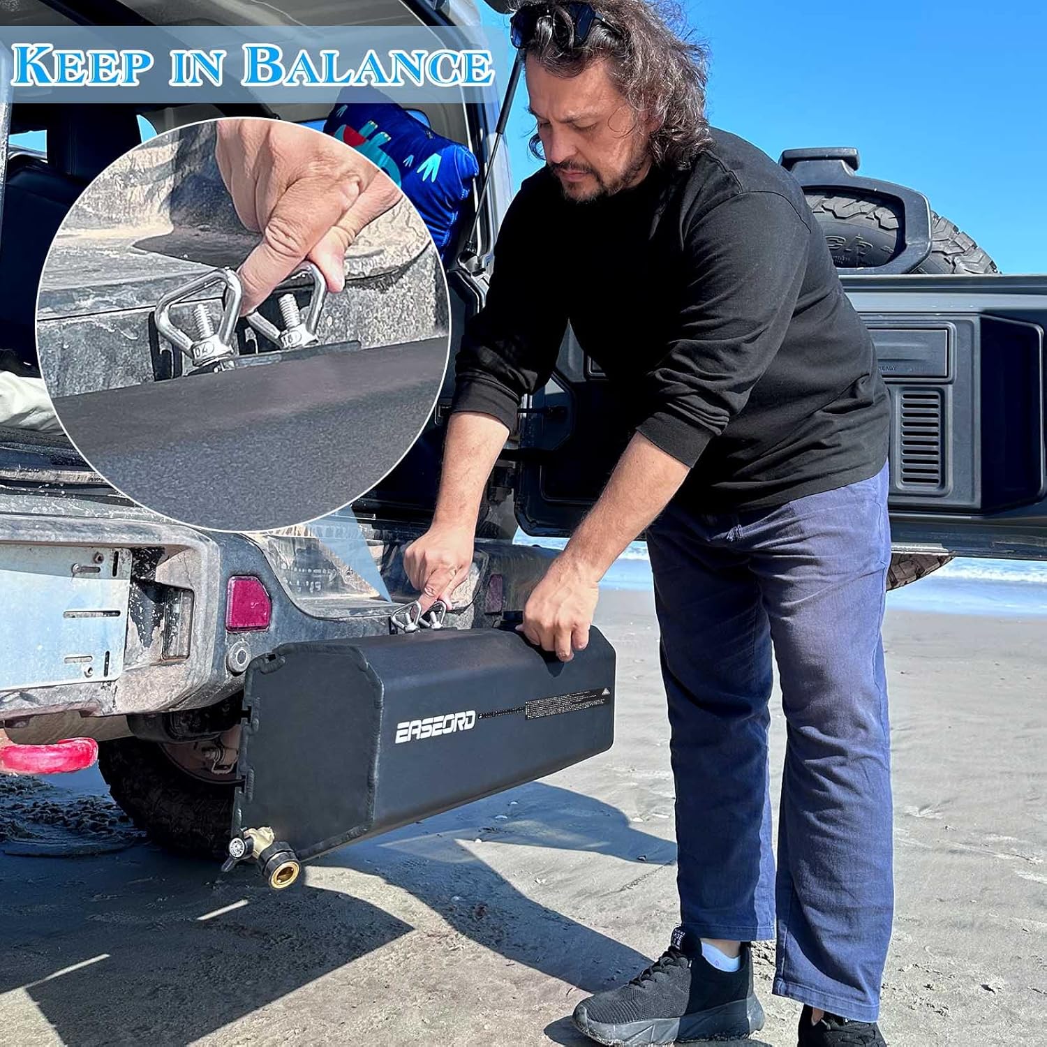 EASEORD Pressurized 4.5 Gallon Water Tank with Camping Shower,Road Shower for Overlanding Outdoor Water Storage Mount on Bumper,Roof Rack Mount for Off-Road Vehicles,Trucks,SUV : Sports & Outdoors