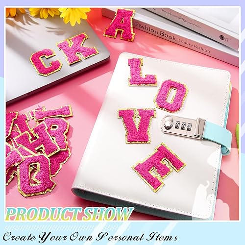 Miniatura 2 de WILLBOND 52 parches de letras de felpilla a granel autoadhesivas para mochilas, parches de letras bordadas para ropa, sombreros, suministros