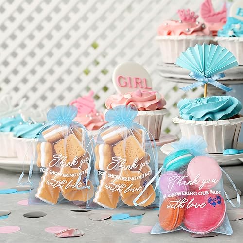 Miniatura 3 de 100 bolsas de regalo de agradecimiento, bolsas de regalo de organza transparente, 4 x 6 pulgadas, bolsas de regalo pequeñas de organza transparente