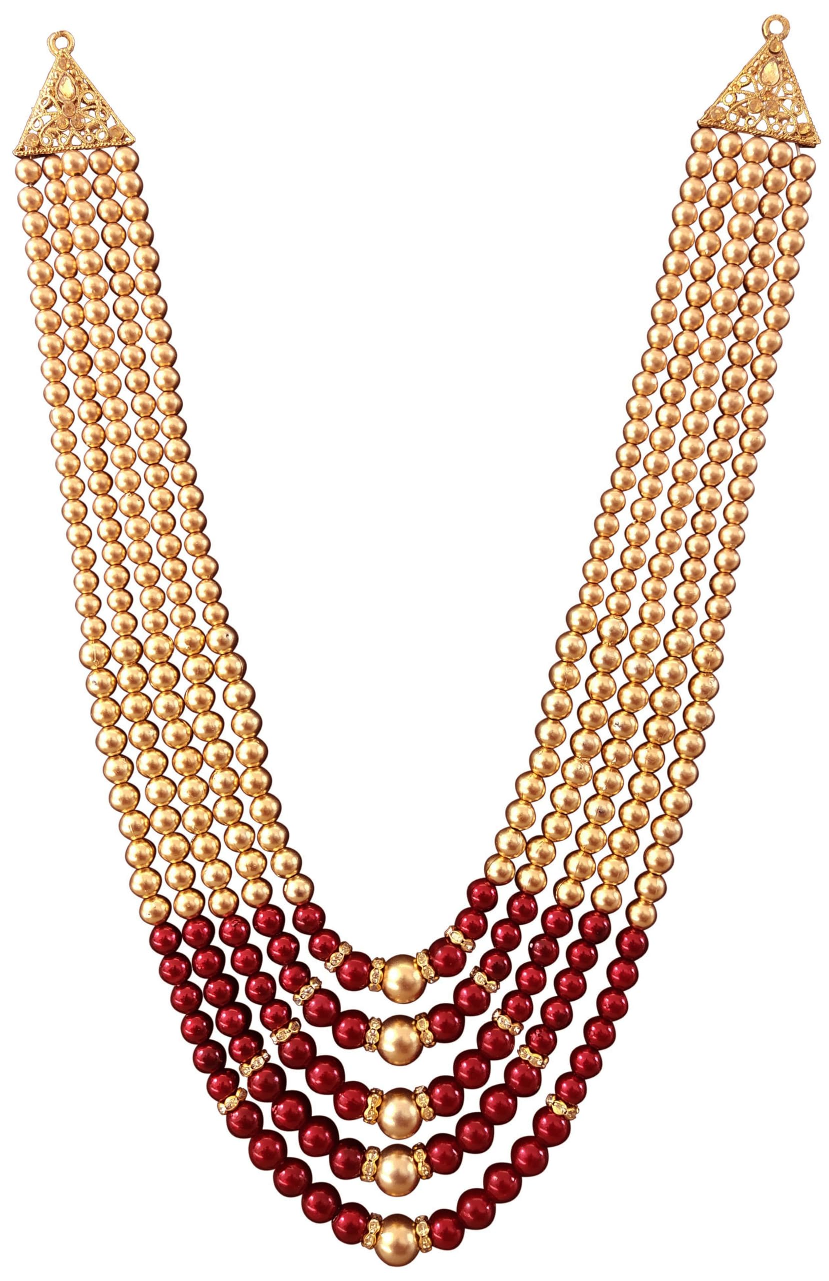 Pearl Necklace Jewellery for Groom | Dulha Moti Mala Haar for Men-image-46