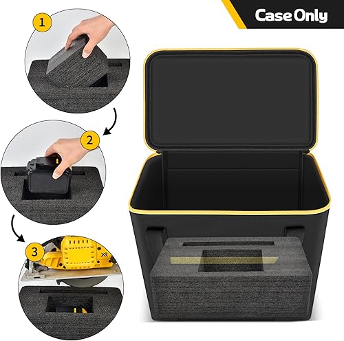 Miniatura 5 de Bolsa de herramientas universal para DEWALT 20V MAX 7-1/4 pulgadas DCS573/DCS570B, para Skil 5080-01 13-Amp 7-1/4" hoja de sierra circular y batería