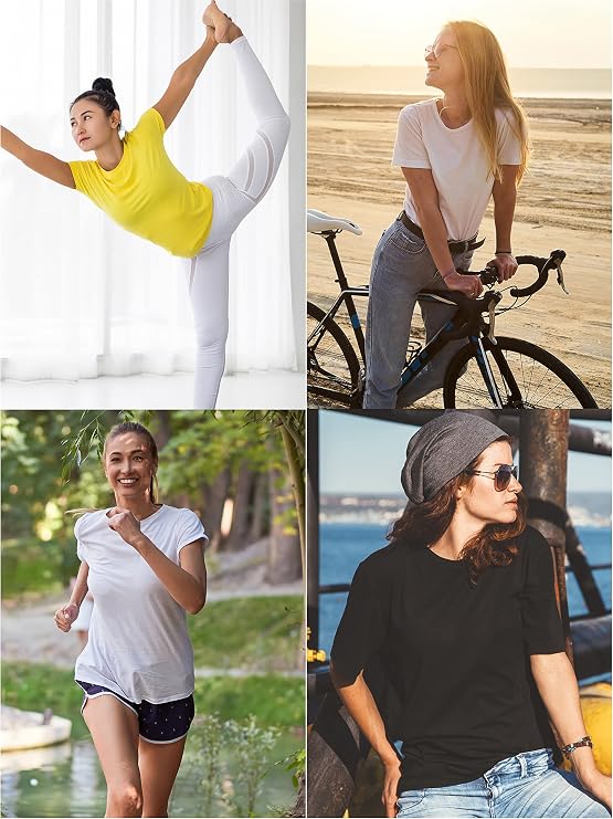 Love My Fashions Women's Round Neck Short Sleeve Unadorned Cotton T-Shirt