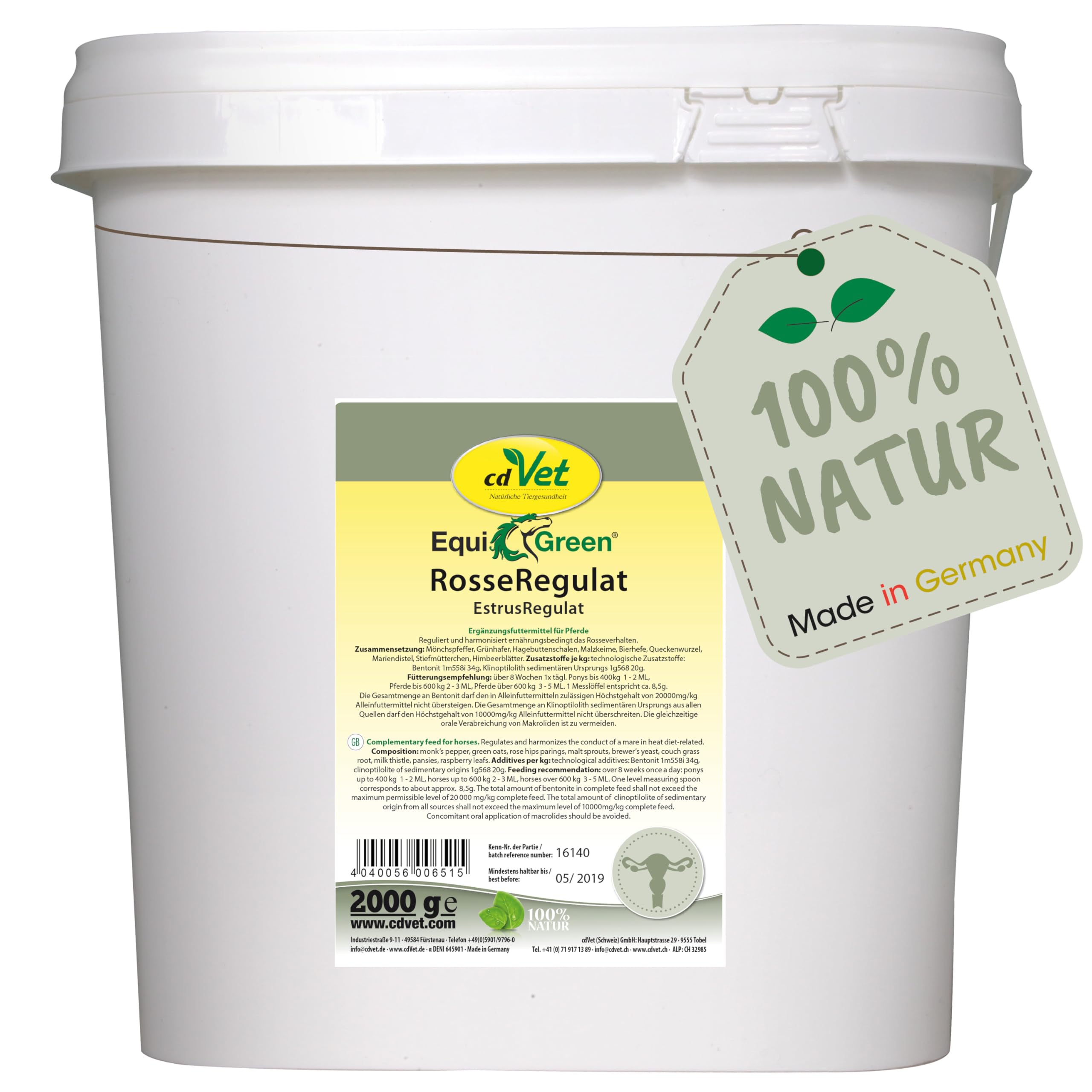 cdVet EquiGreen RosseRegulat - Nahrungsergänzung mit Mönchspfeffer zur Unterstützung bei Rossigkeit von Stuten, 1 Stück (1er Pack)