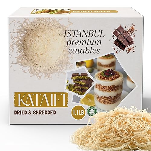 Estambul Premium Kataifi para barra de chocolate y crema de pistachos de Dubai, masa de fillo rallada Kataifi, pastelería, Kadayif, Knafeh, Kunafa,