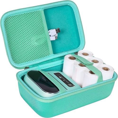 Vista 42 de khanka Hard Case with m221/M220/M110/m110s Label Maker - Portable Bluetooth Label Maker Carrying Storage Bag for Printer Labels, USB Cable and White