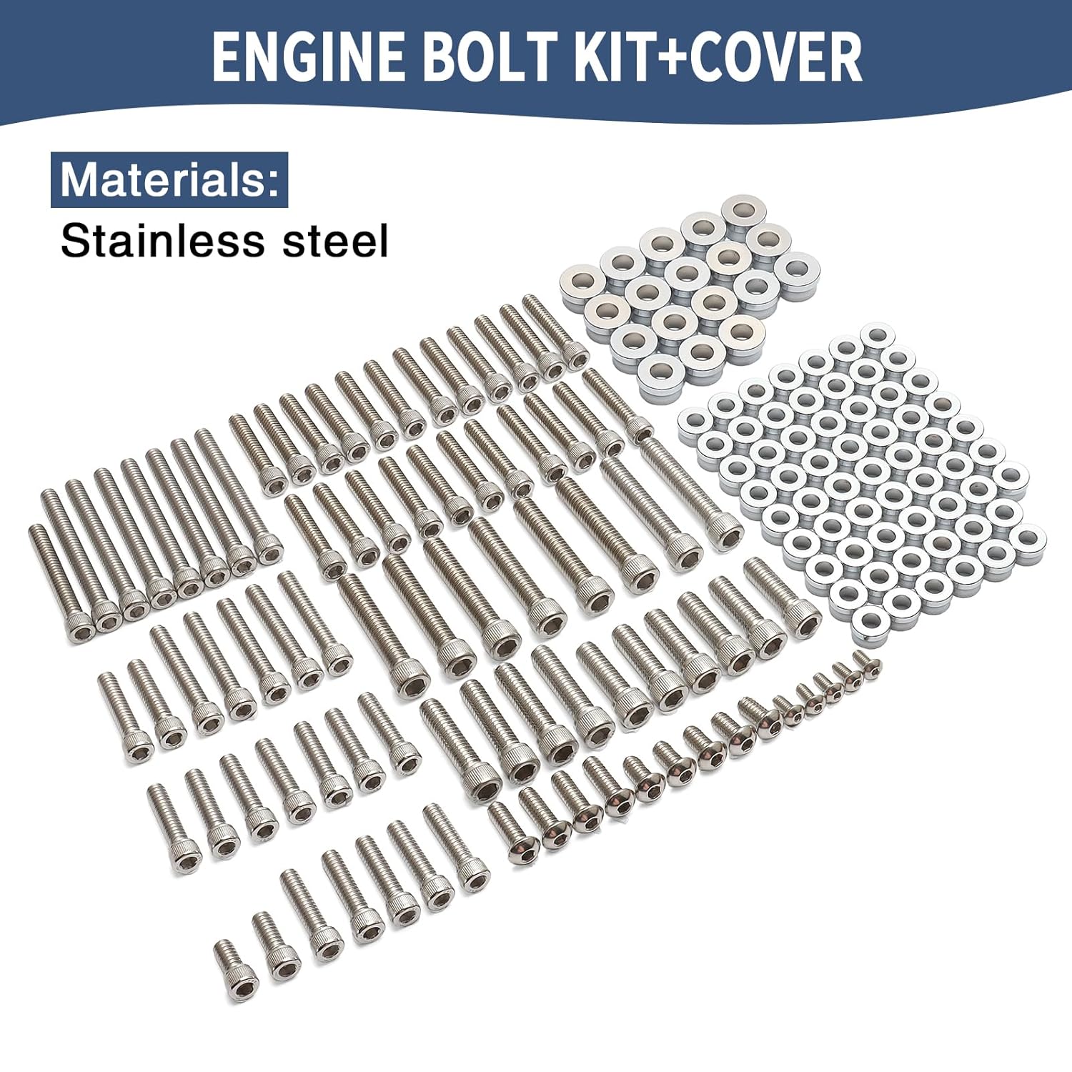 Motorcycle Bolt Covers Toppers Caps Engine Bolt Kit for Harley 1999-2006 Touring Road King Street Glide Road Glide Electra Glide CVO (Chrome)