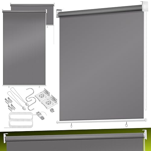 KESSER® Senkrechtmarkise Vertikalmarkise Balkonmarkise 140 x 140 cm Sichtschutz Sonnenschutz